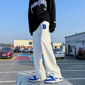 2023春装 男女款毛巾绣标休闲华夫格卫裤拖地裤 B221-LK22009-P50图片