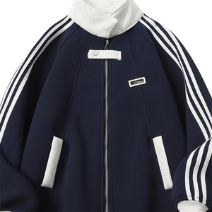 加绒加厚-高品质-拼接条纹设计感外套男 cp122jr-特p55图片