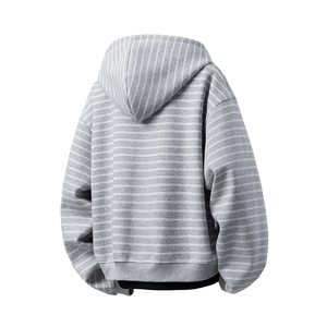 可二开条纹M-5XL大码34%棉66%涤纶连帽开衫卫衣男WY78194P88控138图片