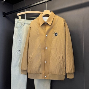 1506A/GF-A2180/P62高级感翻领夹克男秋冬季潮牌痞帅男装外套,皮衣搭配什么裤子 男装图片