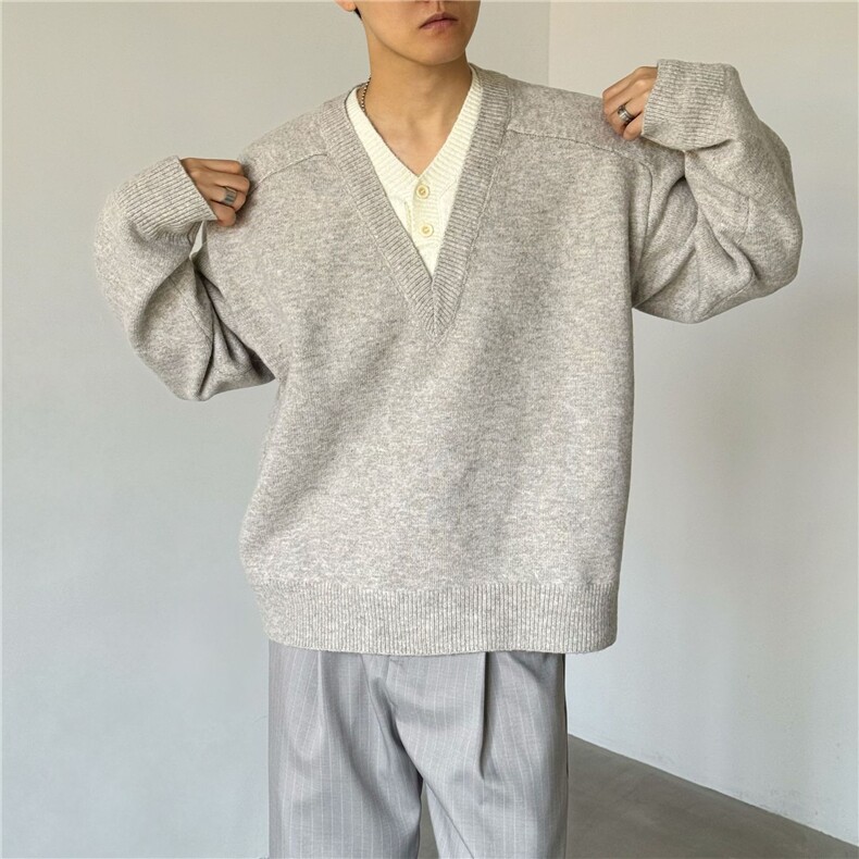 JY647-P53美式休闲假两件华夫格卫衣男潮流双层领设计套头上衣,男装卫衣,星座1501-3
