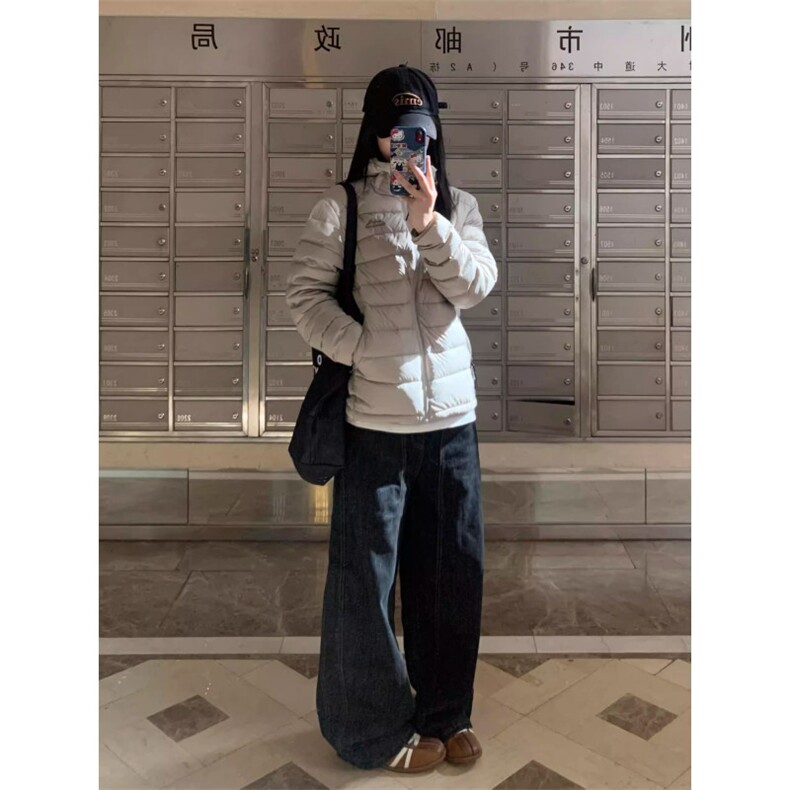 羽绒棉服女2025年新款冬季轻薄小棉袄高级感连帽复古美式加厚外套,男装棉衣,四季星座505