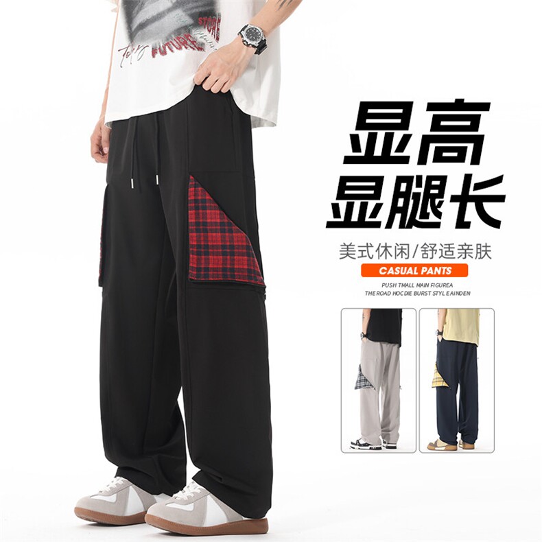 多口袋工装直筒休闲裤子男2025春秋季新款宽松运动图片