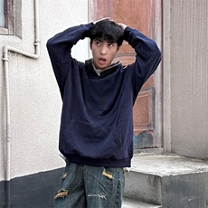 抖音得物高品质二开25秋冬美式重磅宽松纯色连帽贝壳刺绣卫衣W63，男装卫衣，电商A486-1