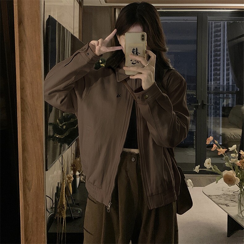 美式复古百搭夹克外套女2025春季新款宽松小个子上衣C773-98,男装夹克,星座911-2(原星座613-2）