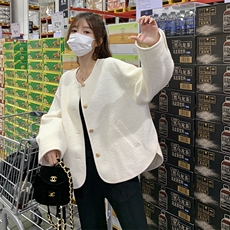 【现货主推】圆领气质温柔宽松小香风外套2C372-9005-P145控198，女装短外套，2C372
