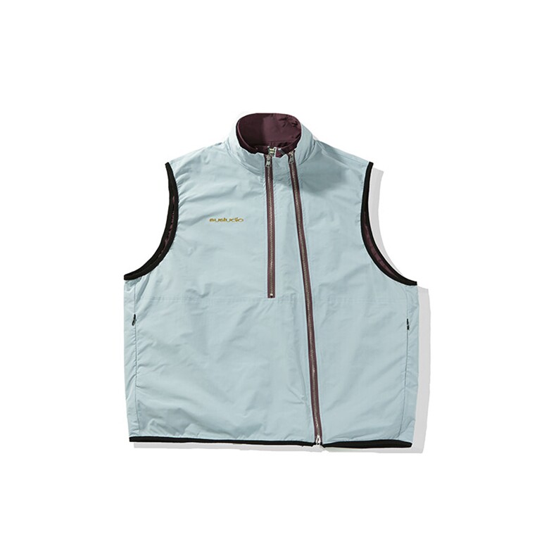 南夏乔装2025春季新款日系撞色拉链装饰双面穿马甲复古立领外套男，男装背心/马甲，电商S006（B521）