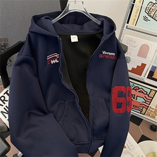 美式刺绣字母印花潮运动连帽卫衣男女春宽松情侣外套W0186-P58，男装卫衣，星座308B-1