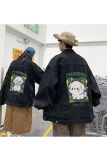 秋季港风大码不一样情侣学生印花牛仔外套男JK565-P6588，男装工装外套，星座912-1（原星座914-5）