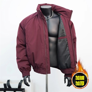 现货美式高街休闲棉衣夹克三防立领纯色户外工装加厚棉服外套图片