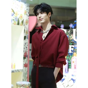 港风复古衬衫男女秋季慵懒休闲百搭简约叠穿衬衣外套潮 CH87图片