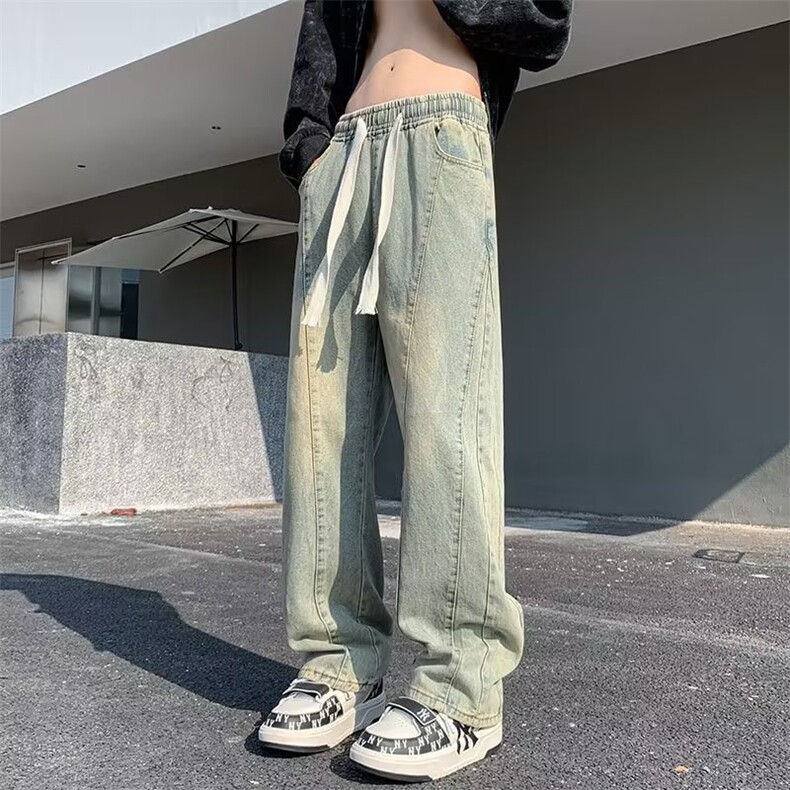 牛仔裤男秋冬新款复古潮牌美式做旧直筒裤子K7019-P45,男装牛仔裤,星座1109-3