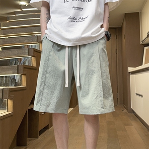 港风工装休闲裤高街五分裤宽松沙滩裤直通短裤DK236 P28图片