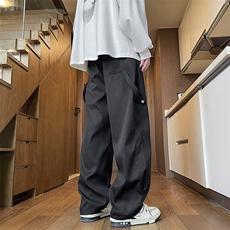 青少年宽松型纯色常规夏秋季伐木裤子男秋季潮牌宽松微弹M547/P42，男装休闲裤，星座506
