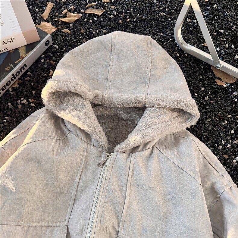 冬季保暖连帽棉服男宽松复古cleanfit大理石座山雕外套TTM02P112,男装棉衣,星座1013-5