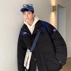 加绒加厚冬男女高领棉衣撞色工装大口袋印花面包服棉袄MY123P68，男装棉衣，星座1013-1