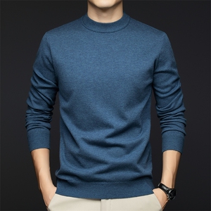 G2382男式2026年秋冬新款羊毛衫男针织衫圆领纯色打底衫毛衣，男装针织衫/毛衣，电商B360