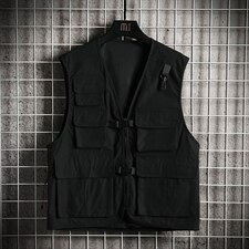 2021秋季新网格日系大码男机能嘻哈工装多口袋马甲外套MJ002P55，男装夹克，电商A001