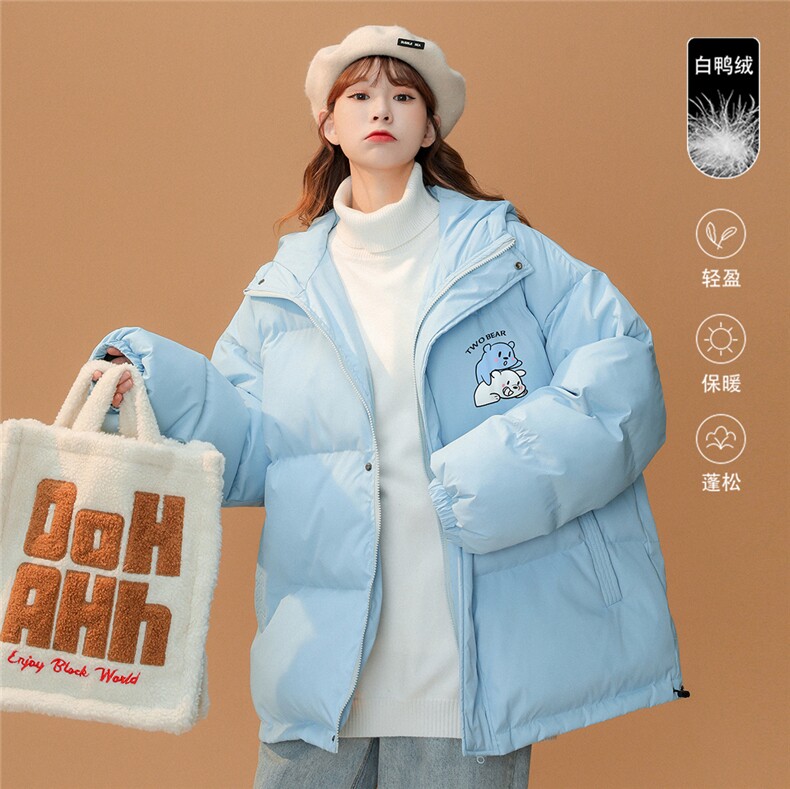 中性22冬季加绒加厚白鸭绒保暖情侣连帽羽绒服外套YR142P225控298,男装羽绒服,A247A
