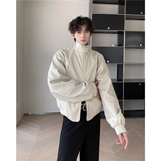 pu皮立领垫肩机车服夹克男款秋冬新款潮流宽松百搭外套JK8728/P75，男装夹克，星座506