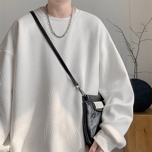 特批P33无差价2025春季纹理感圆领卫衣男大码港风百搭外套W5068图片