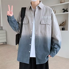 复古灯芯绒外套男秋冬季刺绣cityboy工装夹克高街潮ins宽松上衣服，男装衬衫，星座506A