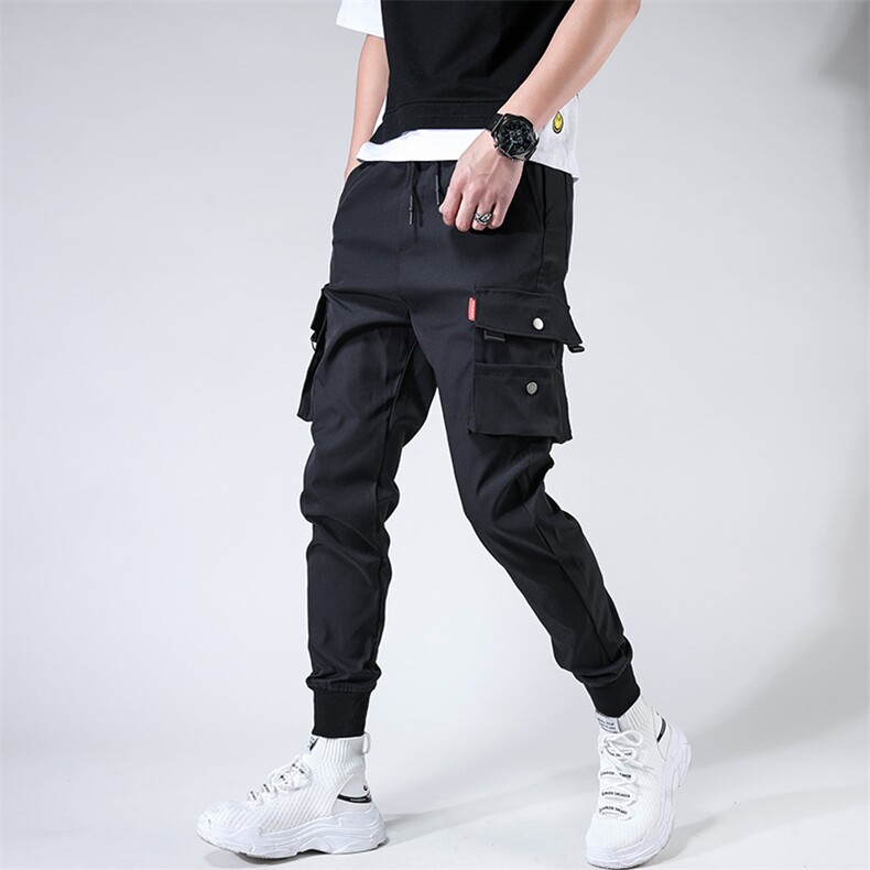 ins工装裤男潮牌余文乐宽松小脚哈伦裤九分束脚裤休闲裤1921-P40，男装休闲裤，电商A318
