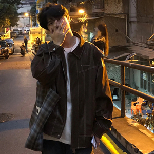 现货不缺货 潮流男生假两件皮衣外套 1209-1-JK17-P108（网图）图片