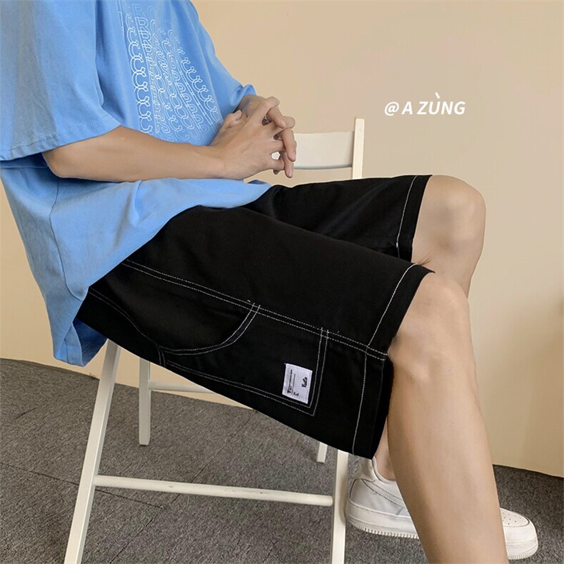 大码宽松休闲裤工装裤纯棉直筒裤短裤A014-DK919-P40控58图片
