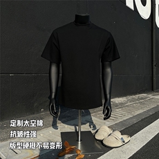 300g重磅显壮T恤短袖男款太空棉正肩五分袖小领口美式痞帅打底衫，男装T恤，星座518-1（原A432-1）