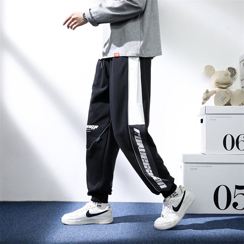7XL-M货足休闲运动卫裤男2023春季新款港风长裤束脚裤加肥加大码,男装休闲裤,钱塘717(原712)