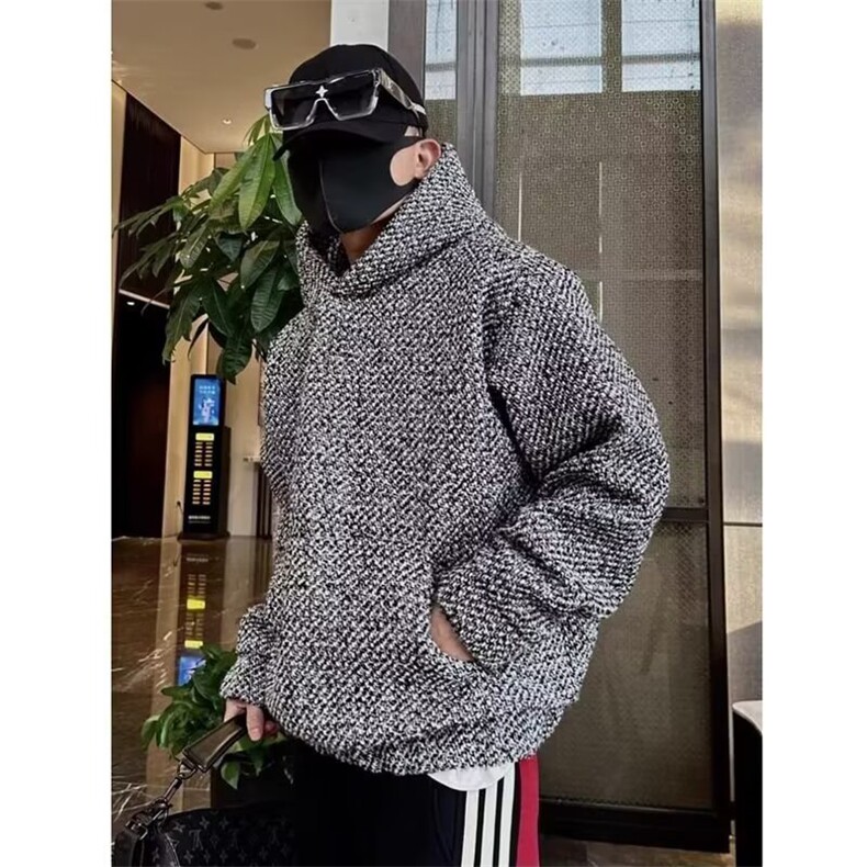 港风春款男连帽卫衣条纹夹克拼色宽松外套WY28P45，男装夹克，星座1013-1