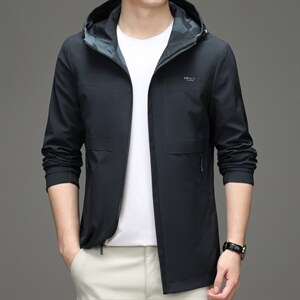 CS-W2157男士2023年秋季新款长袖外套休闲青年连帽两面穿风衣P195,男装风衣,电商B360