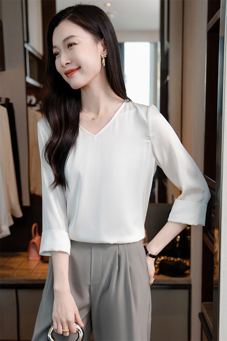 重磅真丝衬衫女2026新款夏季高端气质小衫真丝五分半袖上衣,女装衬衫,阿舍尔精品
