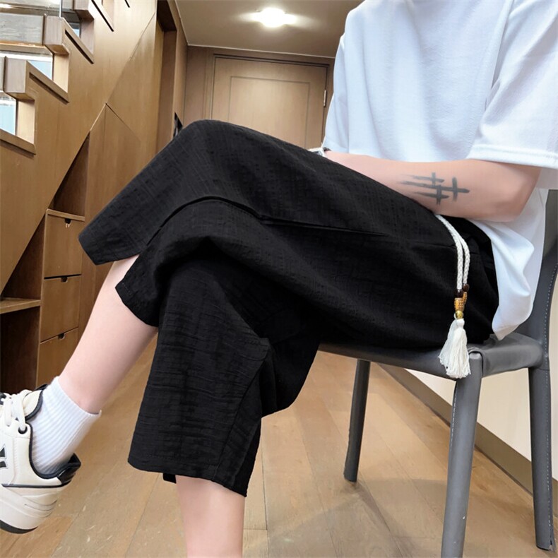 夏季小脚七分裤男纯棉纯色男士休闲裤宽松运动裤潮A266-KZ882-P56,男装休闲裤,电商A266