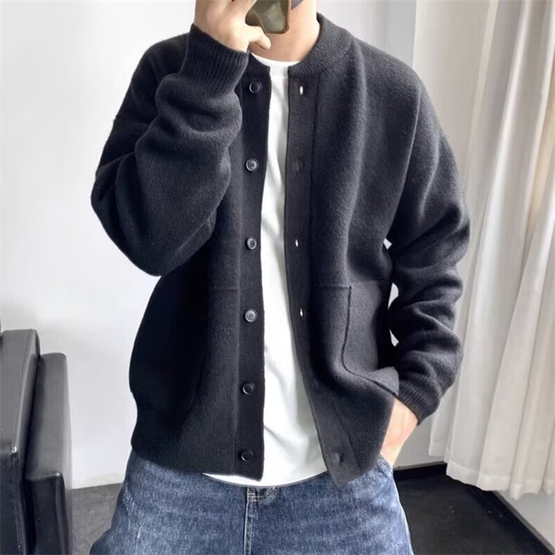 Y285男士韩版潮流宽松外套简约纯色百搭开衫,女装短外套,星座308A-1（原309B-1）