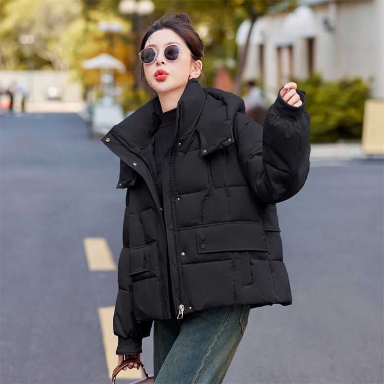 时尚保暖女款棉服冬季新款面包服宽松显瘦羽绒棉外套,女装棉衣/棉服,利佳可人