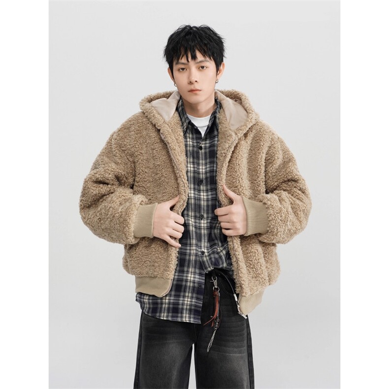 网络图现货美式痞帅原版高质量羊羔毛棉服J9018-P83,男装棉衣,星座715-7