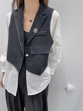 汪尚春2022春装设计师系列手工贡针假两件，其它，SHANGCHUN·W 汪尚春