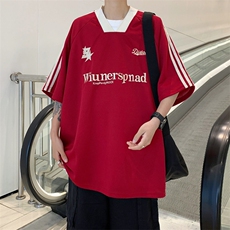 C398-P22夏季美式复古短袖T恤男2024新款潮牌宽松休闲上衣现货，男装T恤，星座512-6