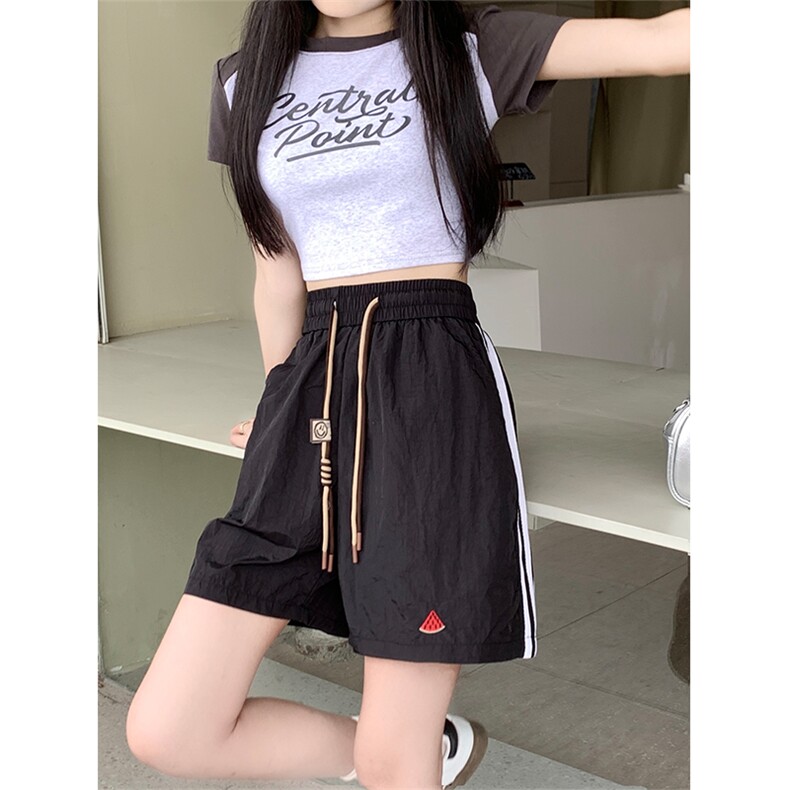 潮牌高街休闲运动短裤男oversize美式复古五分裤刺绣 DK02特批P28图片