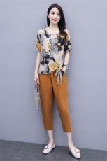新款气质时尚潮流套装/套裙短袖夏季宽松圆领优雅，女装套装/套裙，施恩睿棋