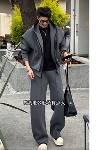 秋冬高克重假两件连帽卫衣直筒裤卫裤套装W352-P128 K352-P72网图图片