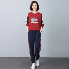 卫衣套装女2024新款春秋款时尚洋气爆款中年妈妈运动休闲两件套潮，女装套装/套裙，忆绮罗