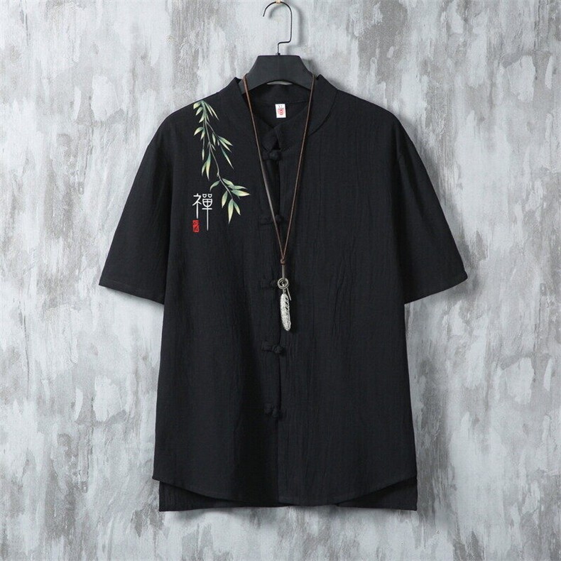 男士衬衫短袖衬衣半袖印花立领唐装风XZ1512-2408-P30,男装衬衫,星座1512