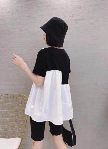 休闲撞色拼接小衫，女装，姚姚家