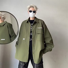 衬衫男长袖韩版潮流高街帅气字母2025秋季新款ins外套CY543-P38，男装衬衫，星座412-2