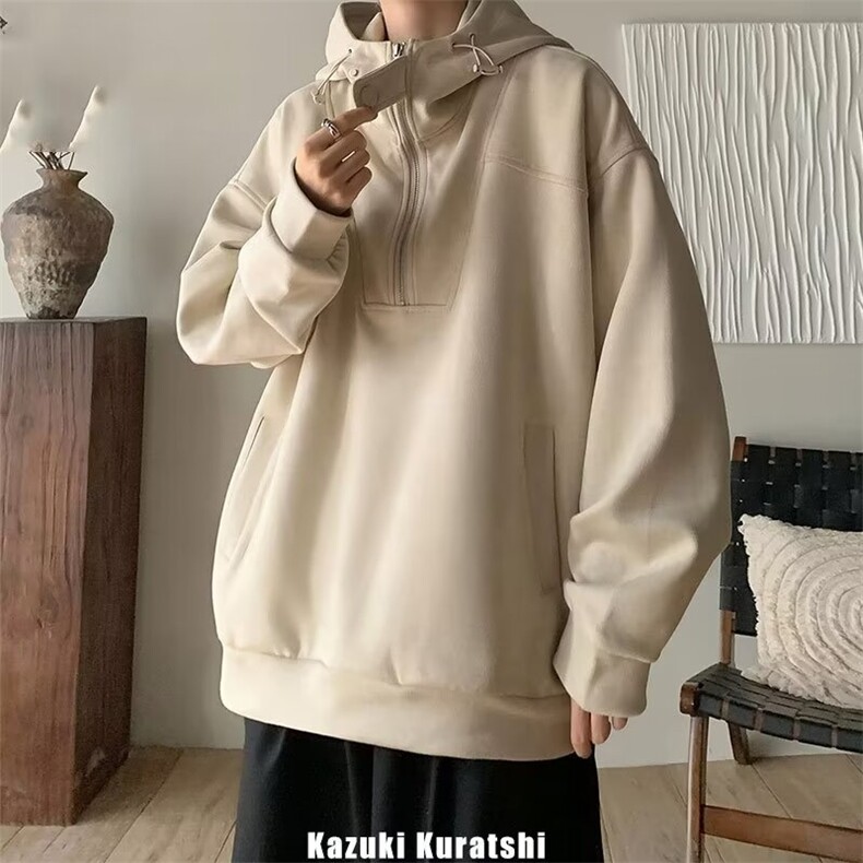 复古潮牌麂皮绒连帽夹克男街头宽松情侣百搭休闲外套WT606-P49,男装夹克,星座208-5