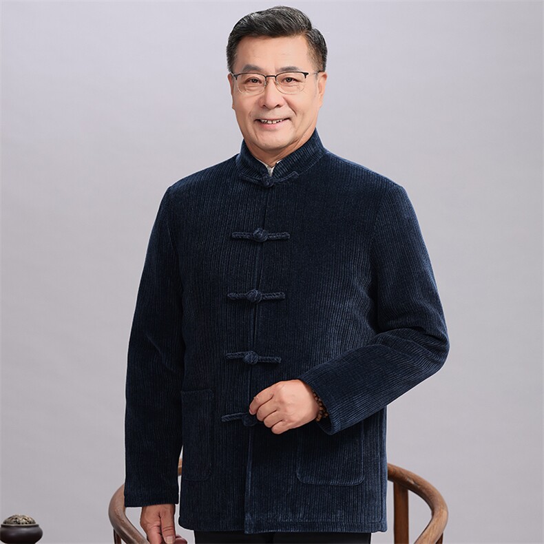 风唐装中老年90绒羽绒服复古盘扣羽绒服外套中式爸爸男装,男装羽绒服,钱塘723