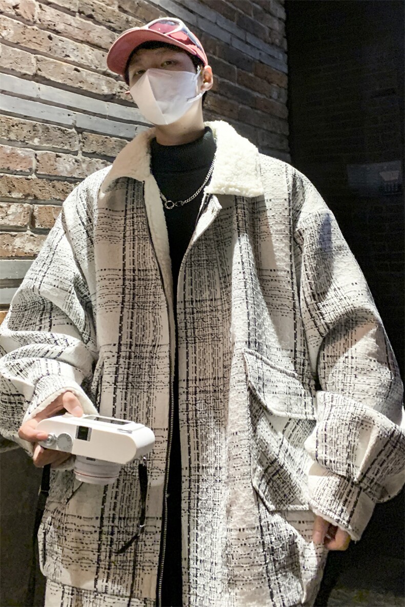 羊羔毛棉服男2025冬季新款休闲外套潮牌棉衣棉袄M199P110控158,男装棉衣,电商A157